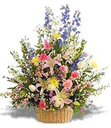 Large Pastel Flower Basket
