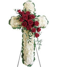 Floral Cross Funeral Spray