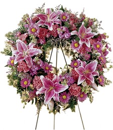 Lily and Daisy Remembrance Wreath