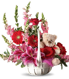 Pink and Red Basket of Love