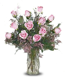 One Dozen Pink Roses Nice-looking Bouquet