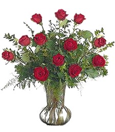 One Dozen Red Roses Lovely Bouquet