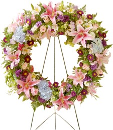 Enchanting Blossoms Funeral Wreath
