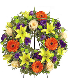 Colorful Tribute Sympathy Wreath