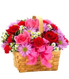A Country Basket of Flowers