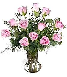 One Dozen Pink Roses Darling Bouquet