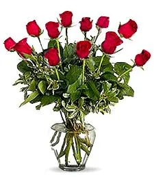 One Dozen Red Roses Charming Bouquet