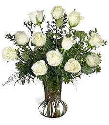One Dozen White Roses Delightfull Bouquet