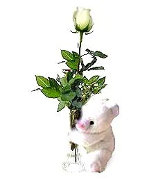 One Perfect Rose & Bear Lovely Bouquet