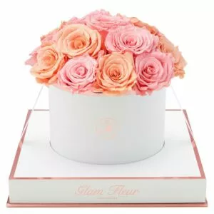 Light Pink and Peach Luxury Rose Arrangement | Glam Fleur