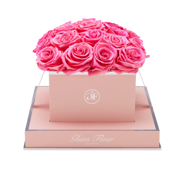Rosé Square Pretty in Pink Preserved Rose - Glam Fleur