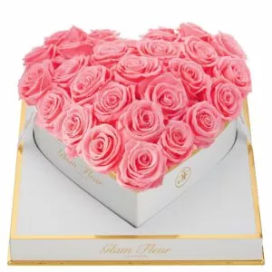 Blanche Heart Light Pink Preserved Roses