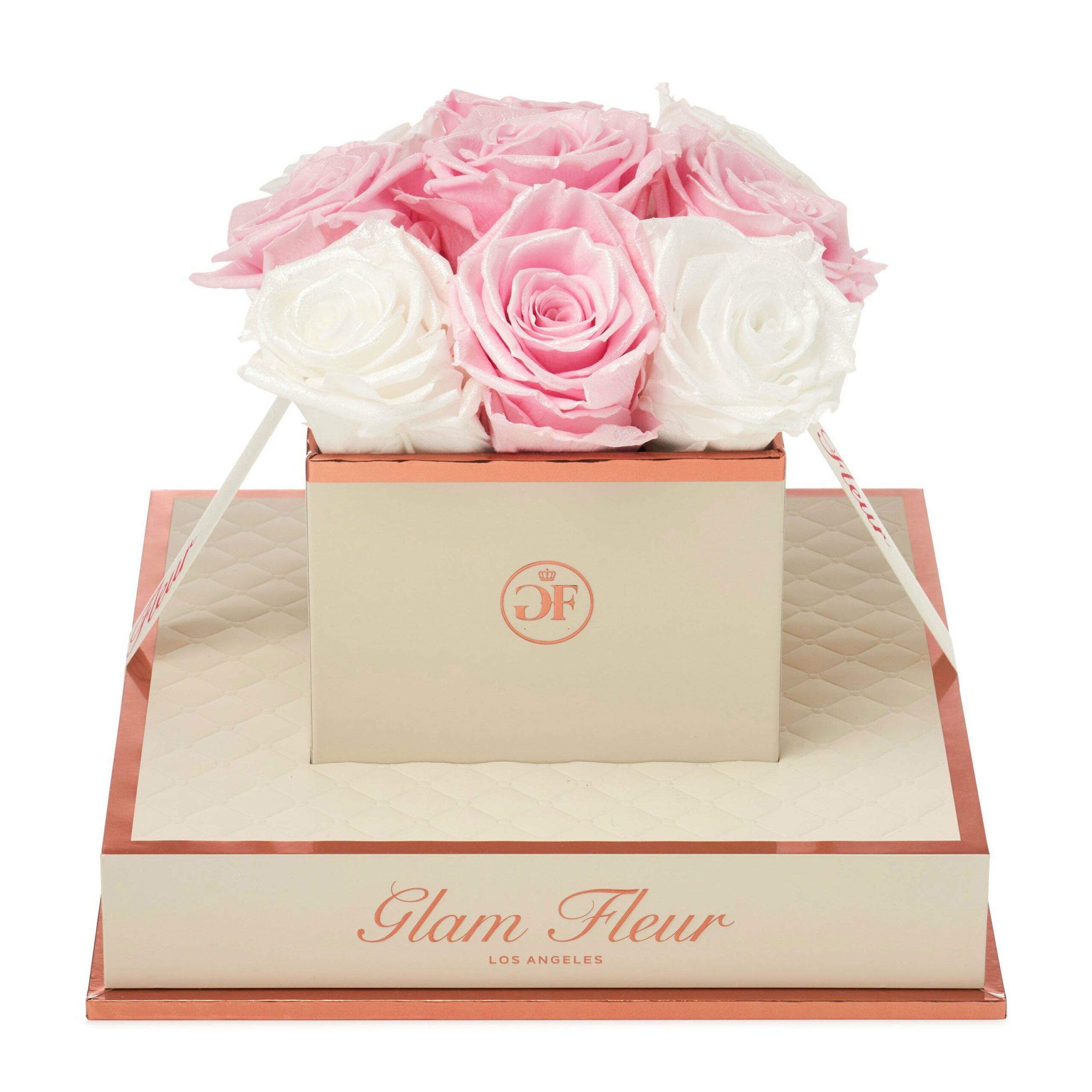Glow Pink and Glow White Luxury Rose Bouquet