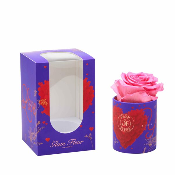 Pretty in Pink Long Lasting Rose in Uno Box