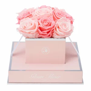 Baby Pink and Light Pink Rose Box Bouquet