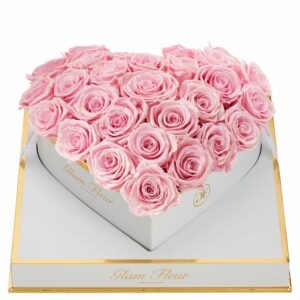 Blanche Heart Glow Pink Preserved Roses