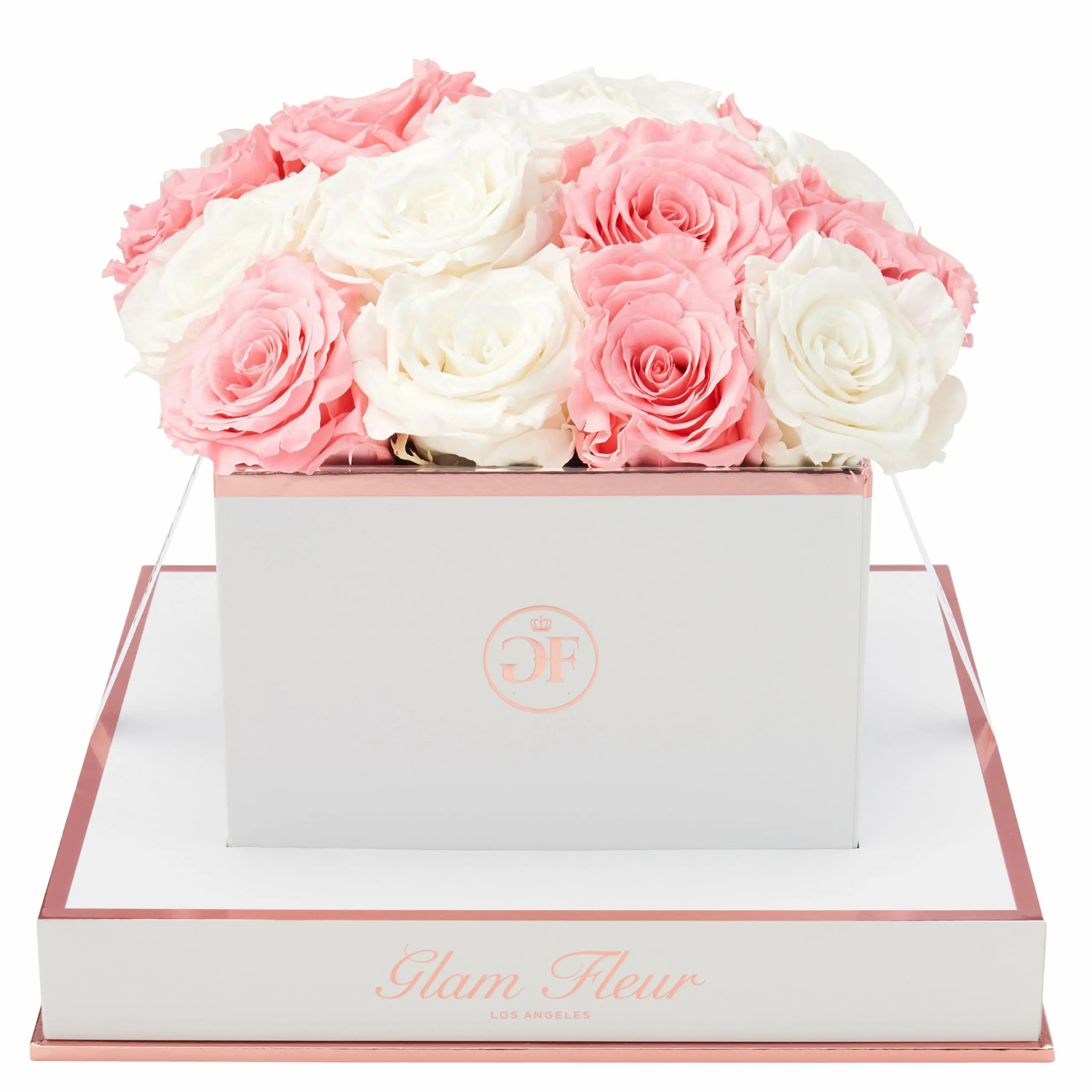 Ivory and Light Pink Luxury Preserved Roses