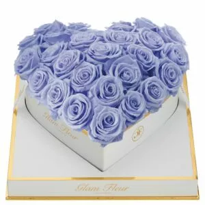 Blanche Heart Lavender Preserved Roses