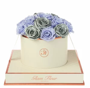 Metallic Silver and Lavender Luxury Roses