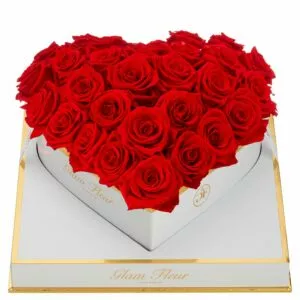Blanche Heart Light Red Preserved Roses