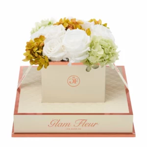 White Oregano Fusion Preserved Real Rose Box