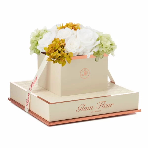 White Oregano Fusion Preserved Real Rose Box